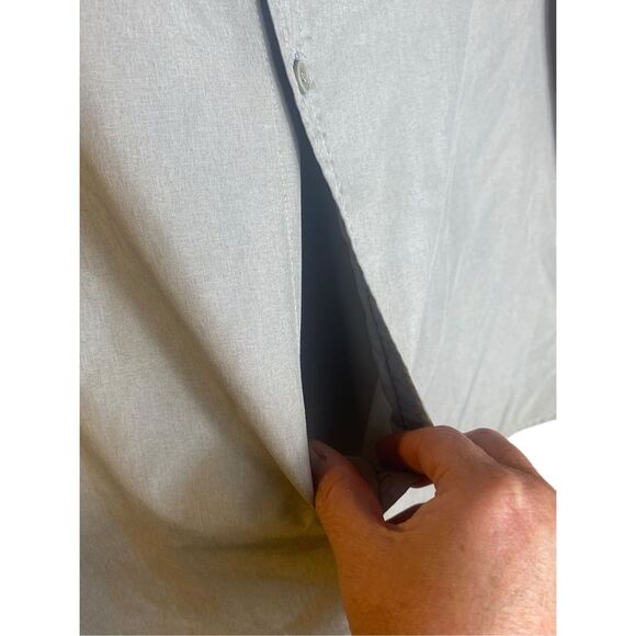 Stoic Gray Short Sleeve Button Up Shirt Men’s Large Casual Outdoor Travel Pocket - Picture 6 of 6